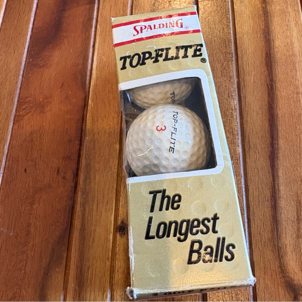 Vintage Top Flight Spalding Golf Balls Pack Of 3 New - Made In USA